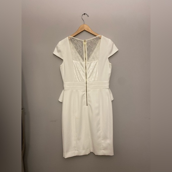 Antonio Melani white peplum pencil skirt dress size 6 - Picture 2 of 8